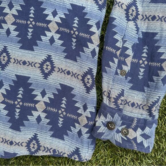 Peter Millar Mountainside Aztec Long Sleeve Woven Boho Western Button Shirt XL - Picture 4 of 8